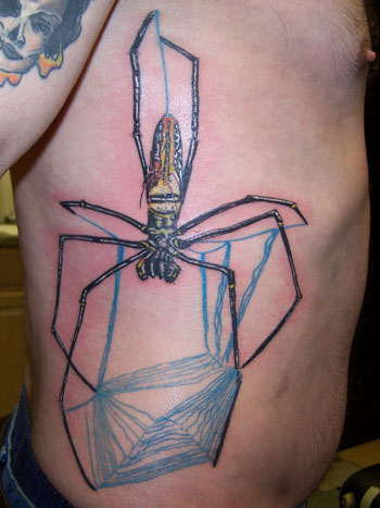 Jeff Raiano Tattoos hunting spider and mate
